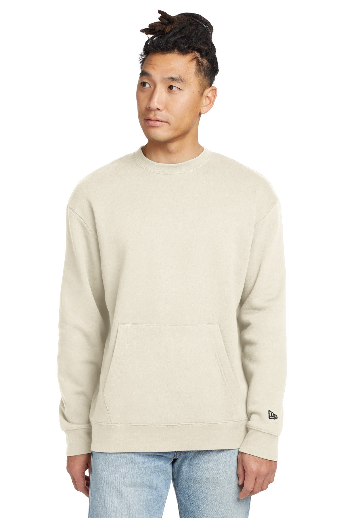 New Era Heritage Fleece Pocket Crew NEA527 in Soft Beige
