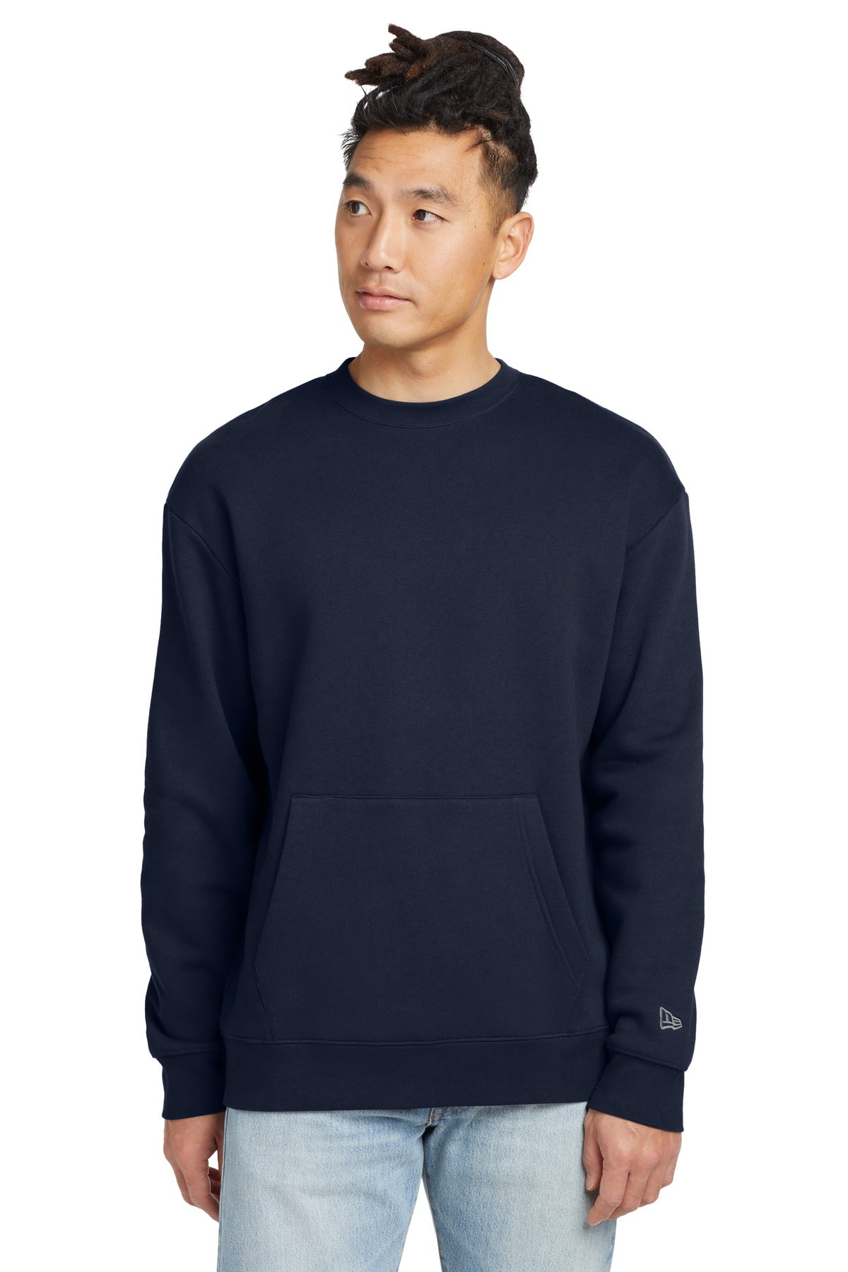 New Era Heritage Fleece Pocket Crew NEA527 in True Navy