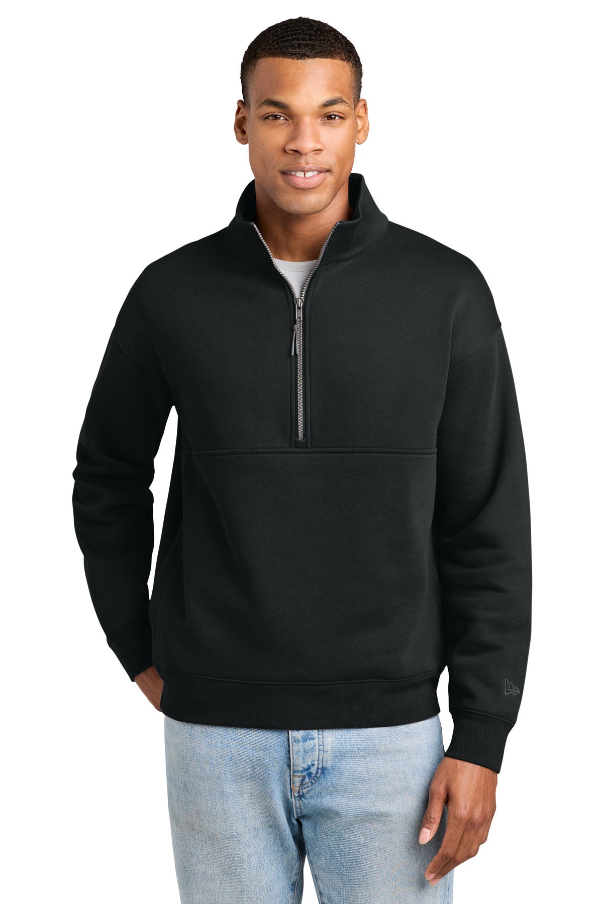 New Era Heritage Fleece 1/2-Zip NEA528 in Black