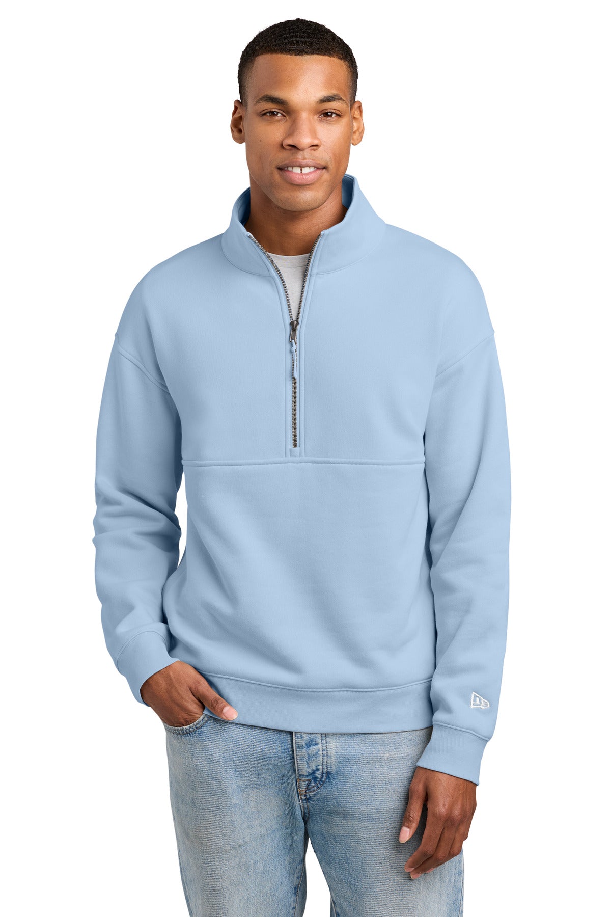 New Era Heritage Fleece 1/2-Zip NEA528 in Cloud Blue