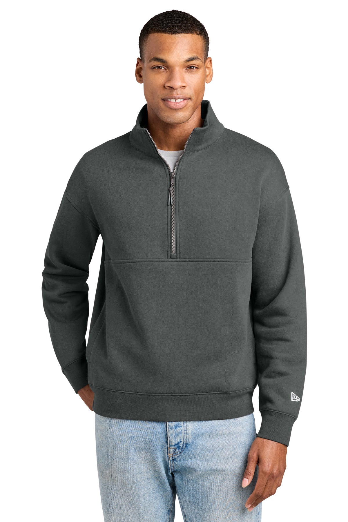 New Era Heritage Fleece 1/2-Zip NEA528 in Graphite