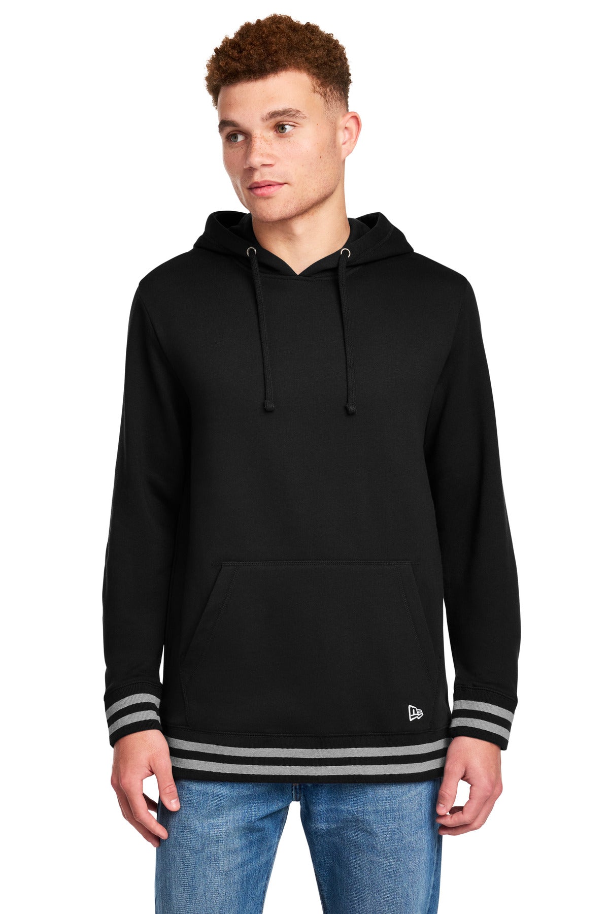 New Era Comeback Fleece Pullover Hoodie NEA550 in Black/ Athletic Heather