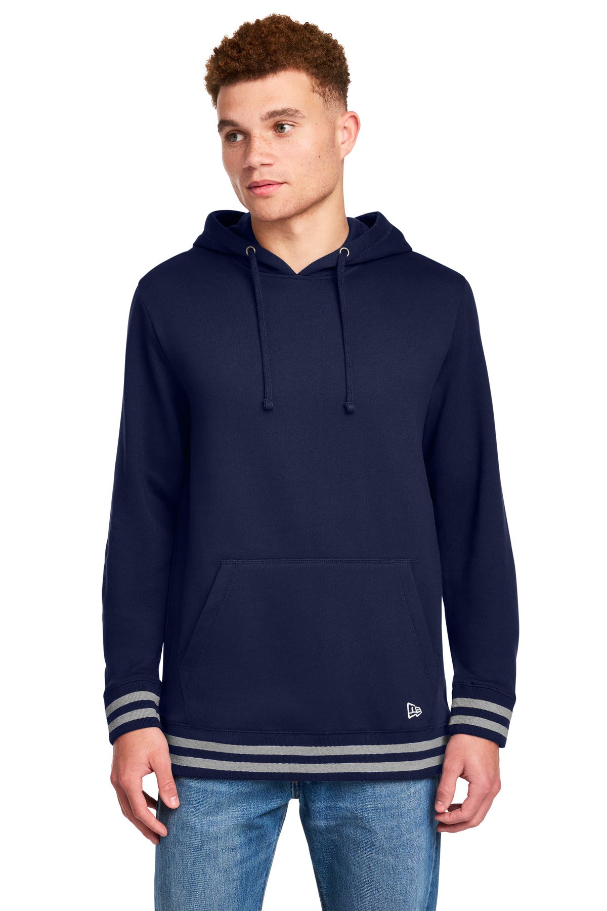 New Era Comeback Fleece Pullover Hoodie NEA550 in True Navy/ Athletic Heather