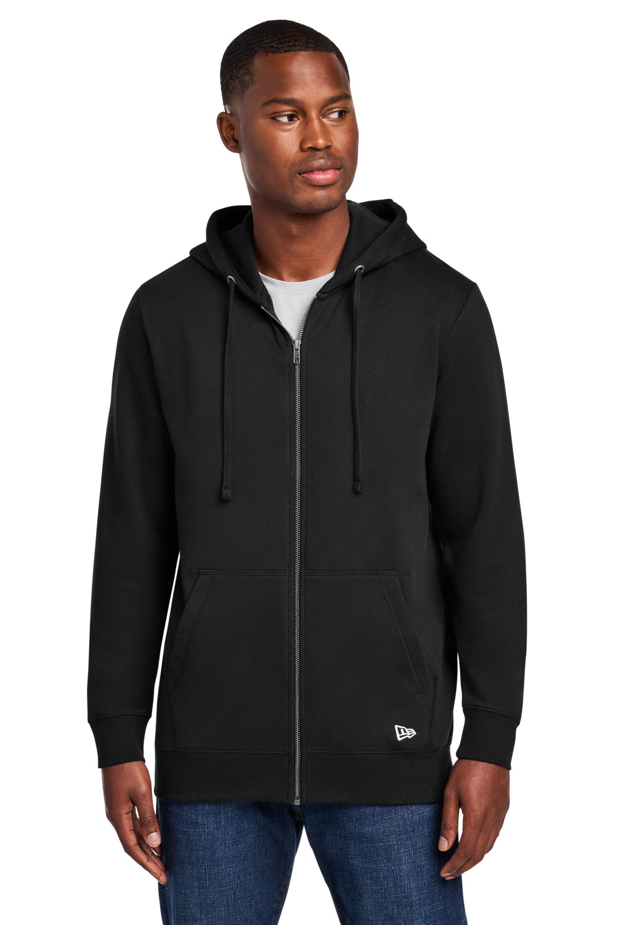 New Era Comeback Fleece Full-Zip Hoodie NEA551 in Black