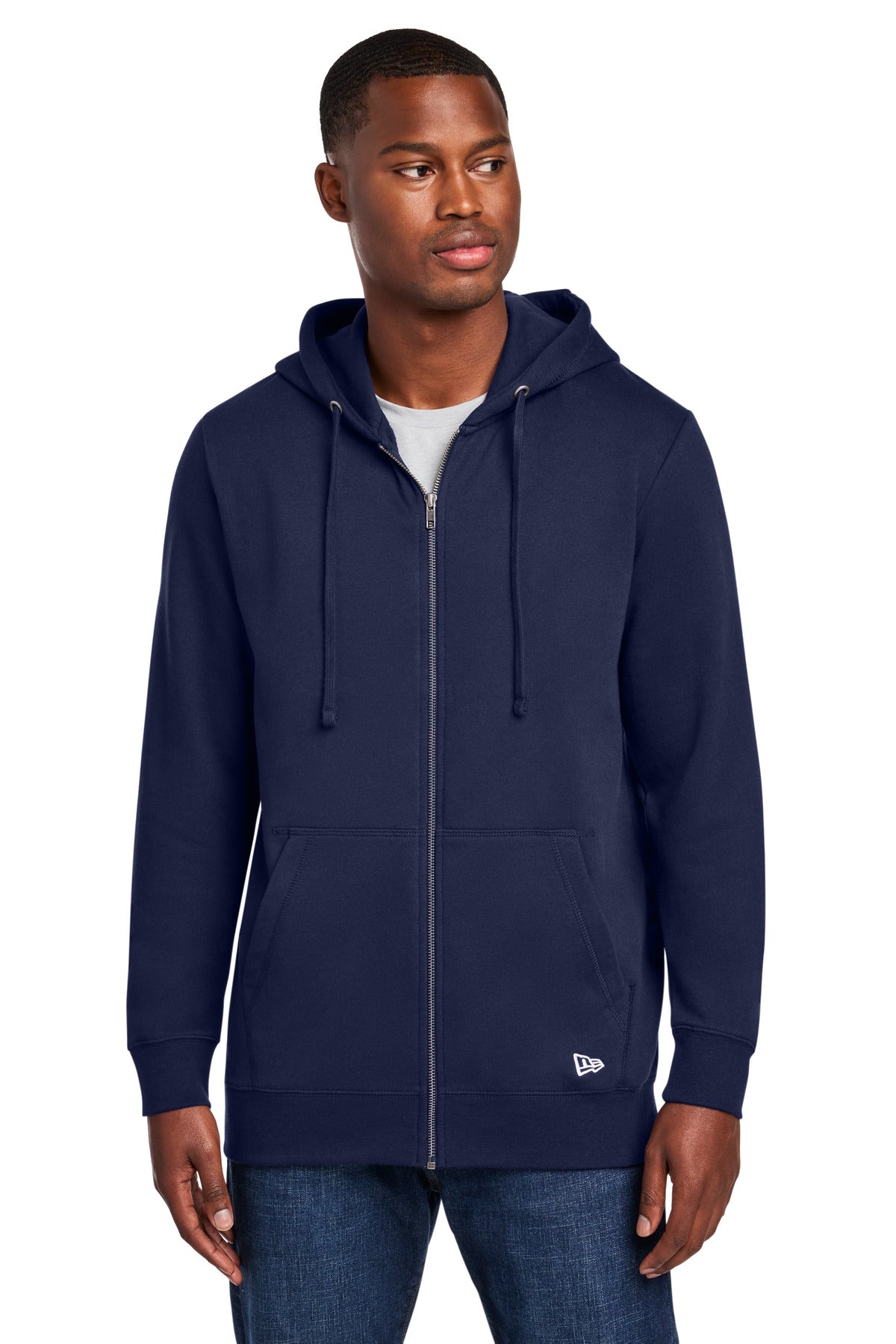 New Era Comeback Fleece Full-Zip Hoodie NEA551 in True Navy