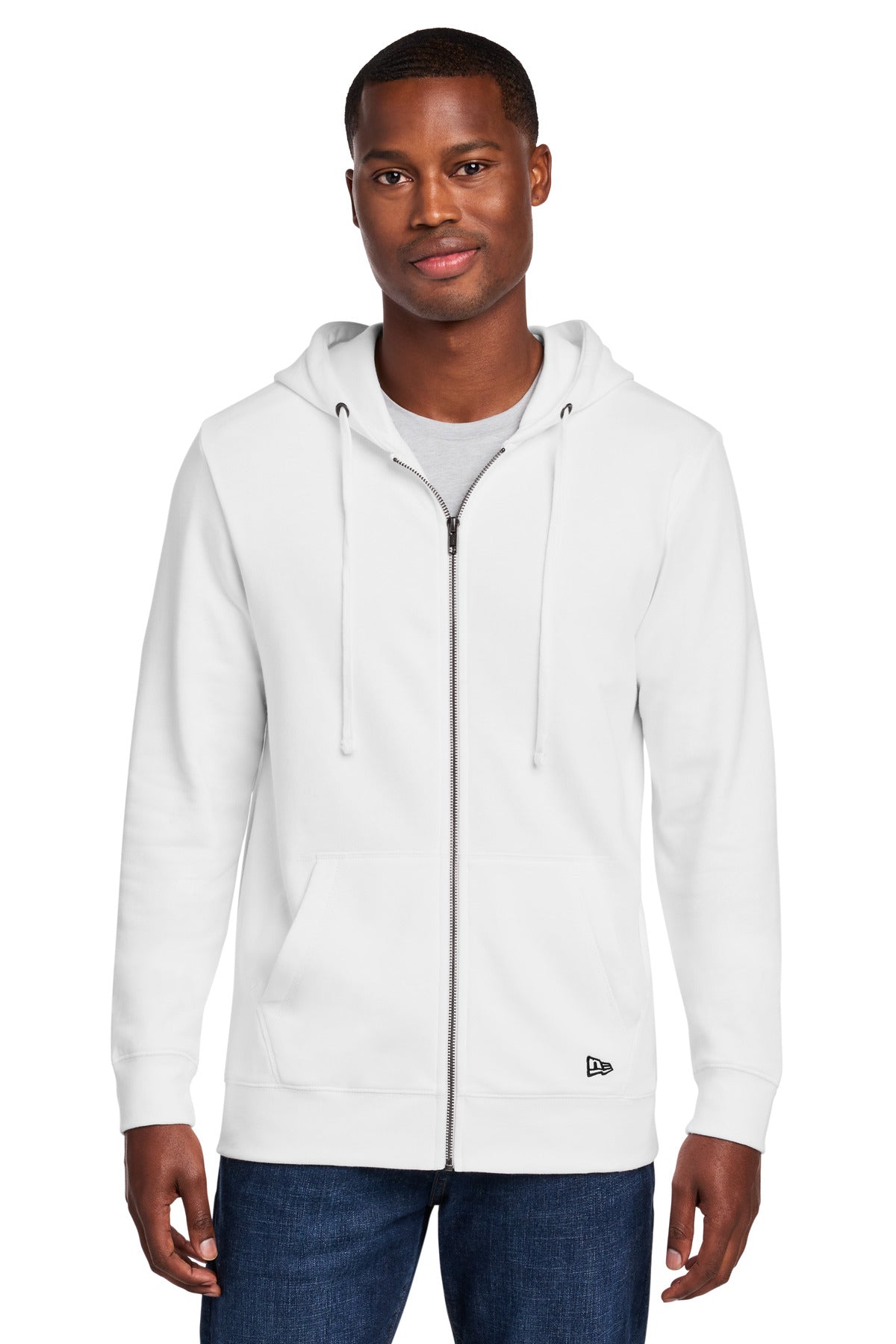 New Era Comeback Fleece Full-Zip Hoodie NEA551 in White