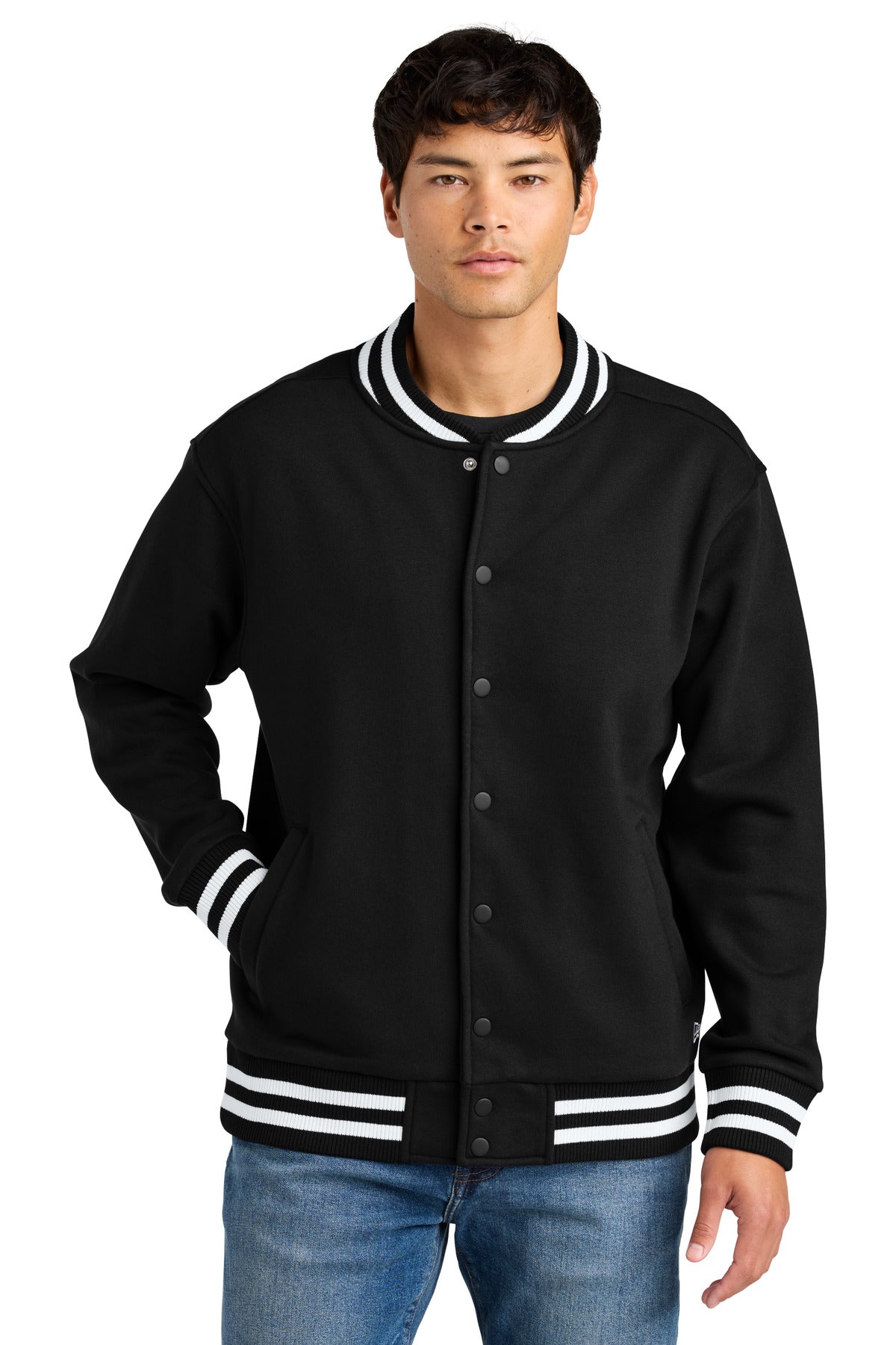 New Era Varsity Heavyweight Fleece Jacket NEA560 in Black