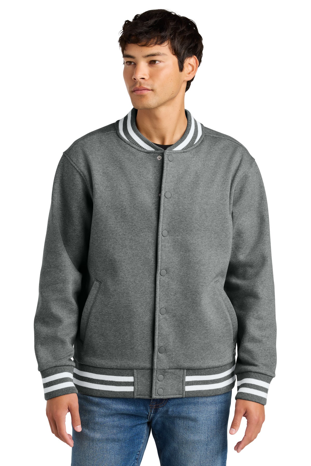 New Era Varsity Heavyweight Fleece Jacket NEA560 in Grey Frost