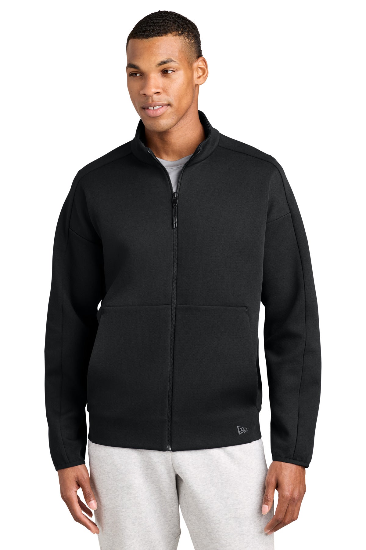 New Era Double Back Full-Zip NEA566 in Black