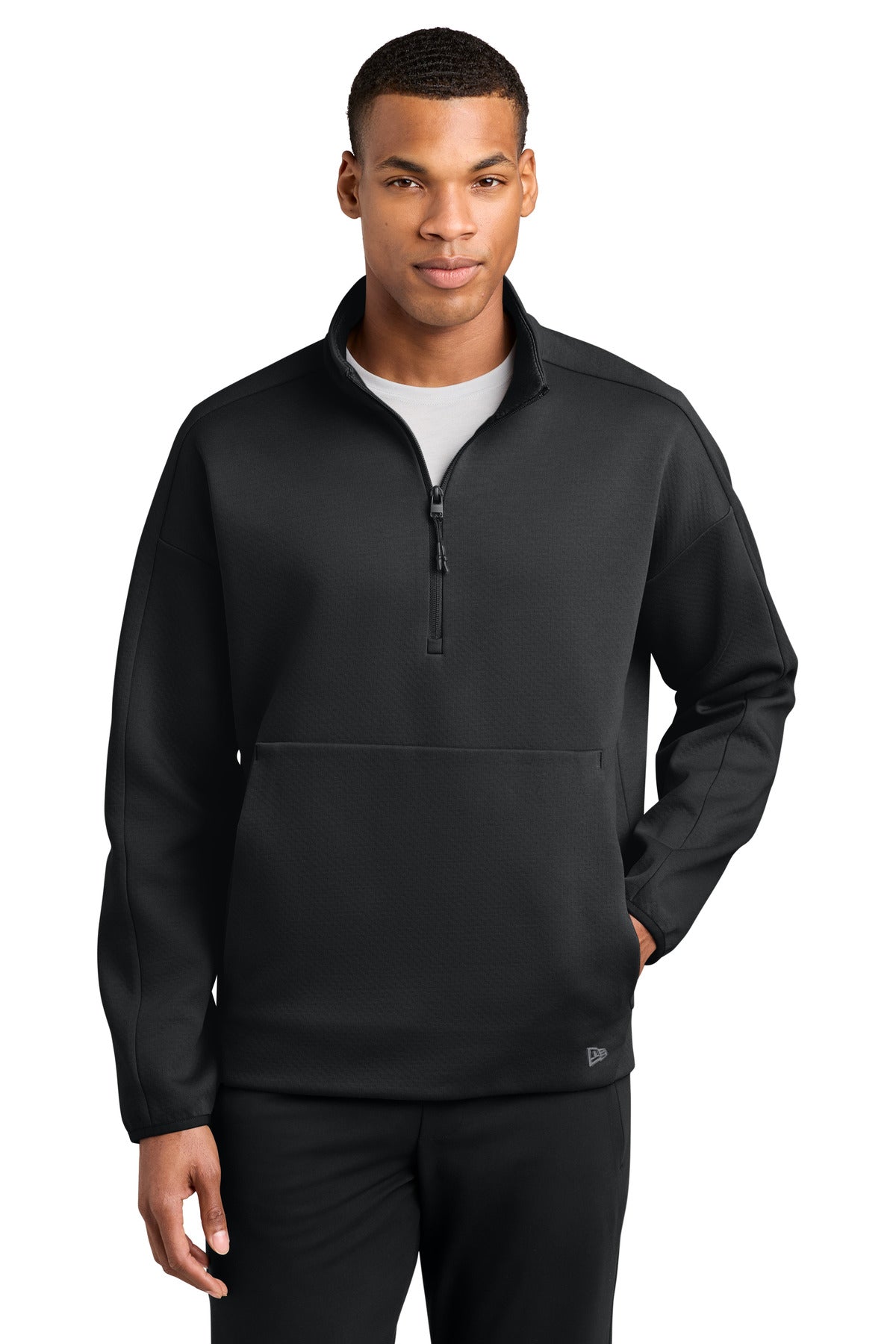 New Era Double Back 1/4-Zip NEA567 in Black