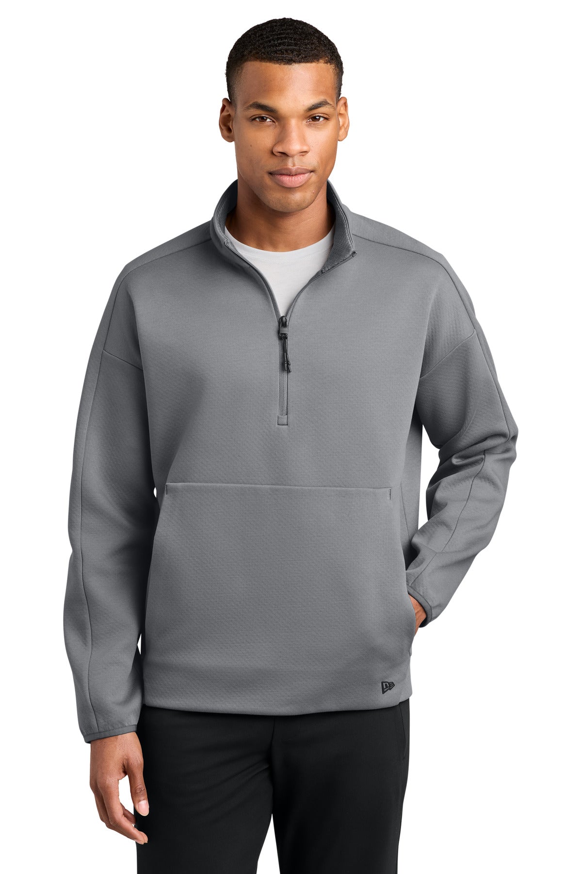 New Era Double Back 1/4-Zip NEA567 in Shadow Grey