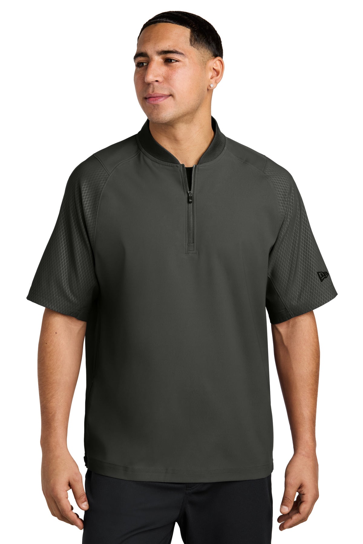 New Era  Cage Short Sleeve 1/4-Zip Jacket. NEA600 in Black