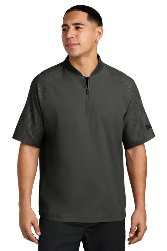 New Era  Cage Short Sleeve 1/4-Zip Jacket. NEA600 in Black