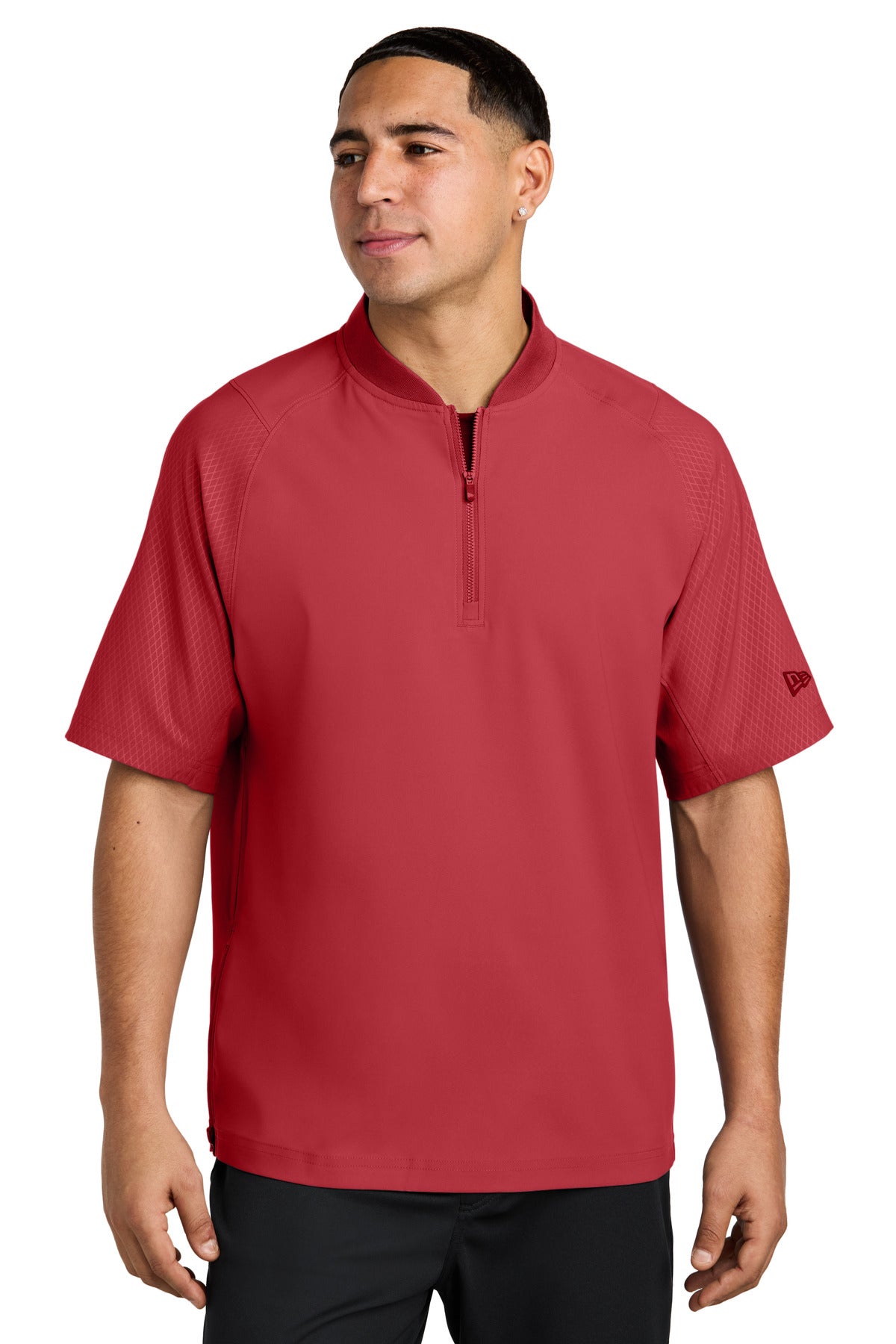 New Era  Cage Short Sleeve 1/4-Zip Jacket. NEA600 in Scarlet