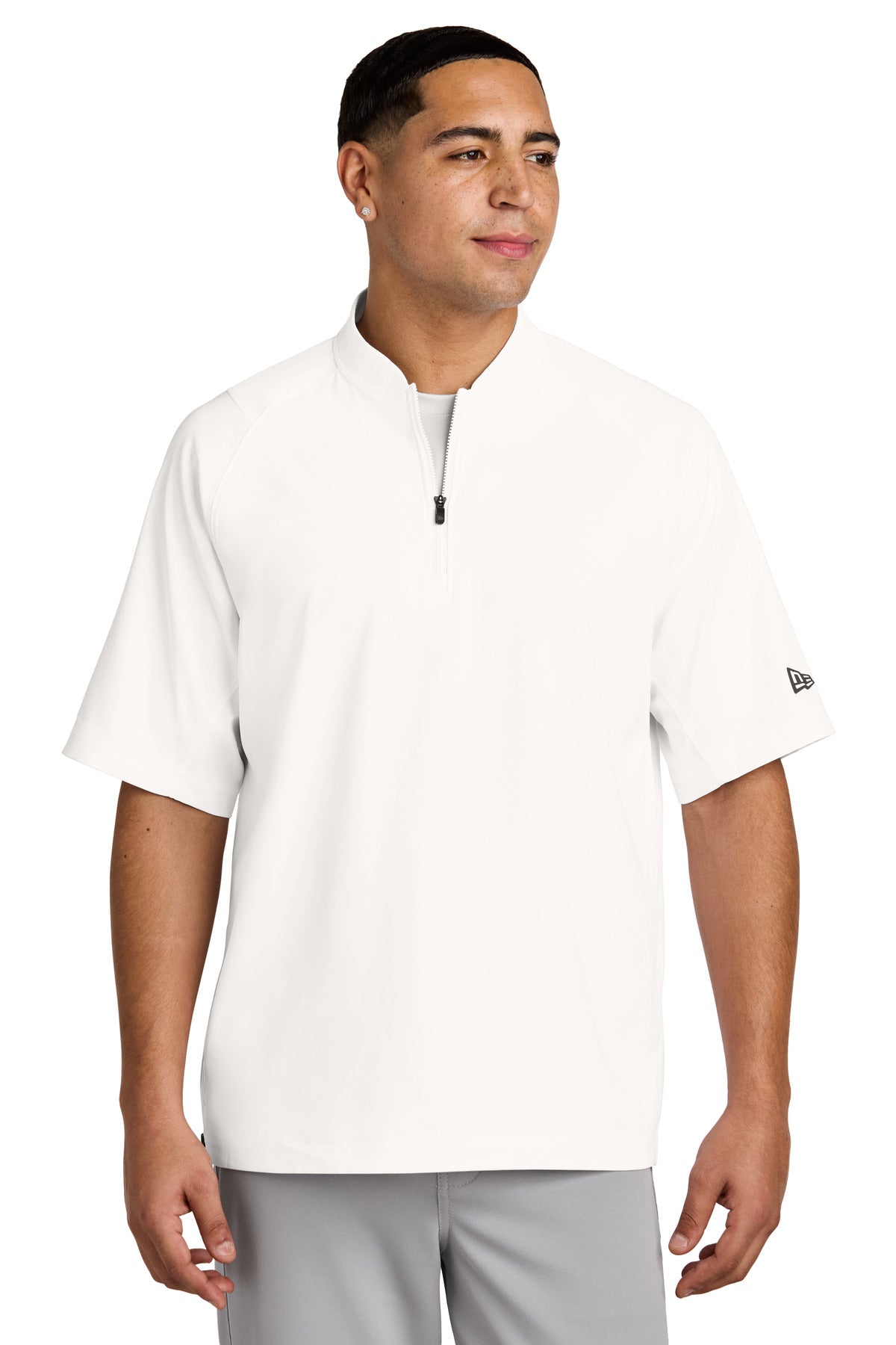 New Era  Cage Short Sleeve 1/4-Zip Jacket. NEA600 in White