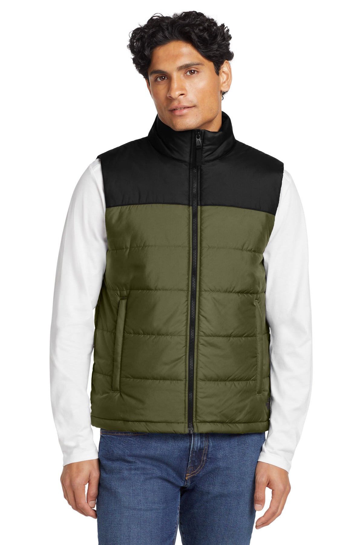 The North Face Everyday Insulated Vest. NF0A529A in Burnt Olive Green
