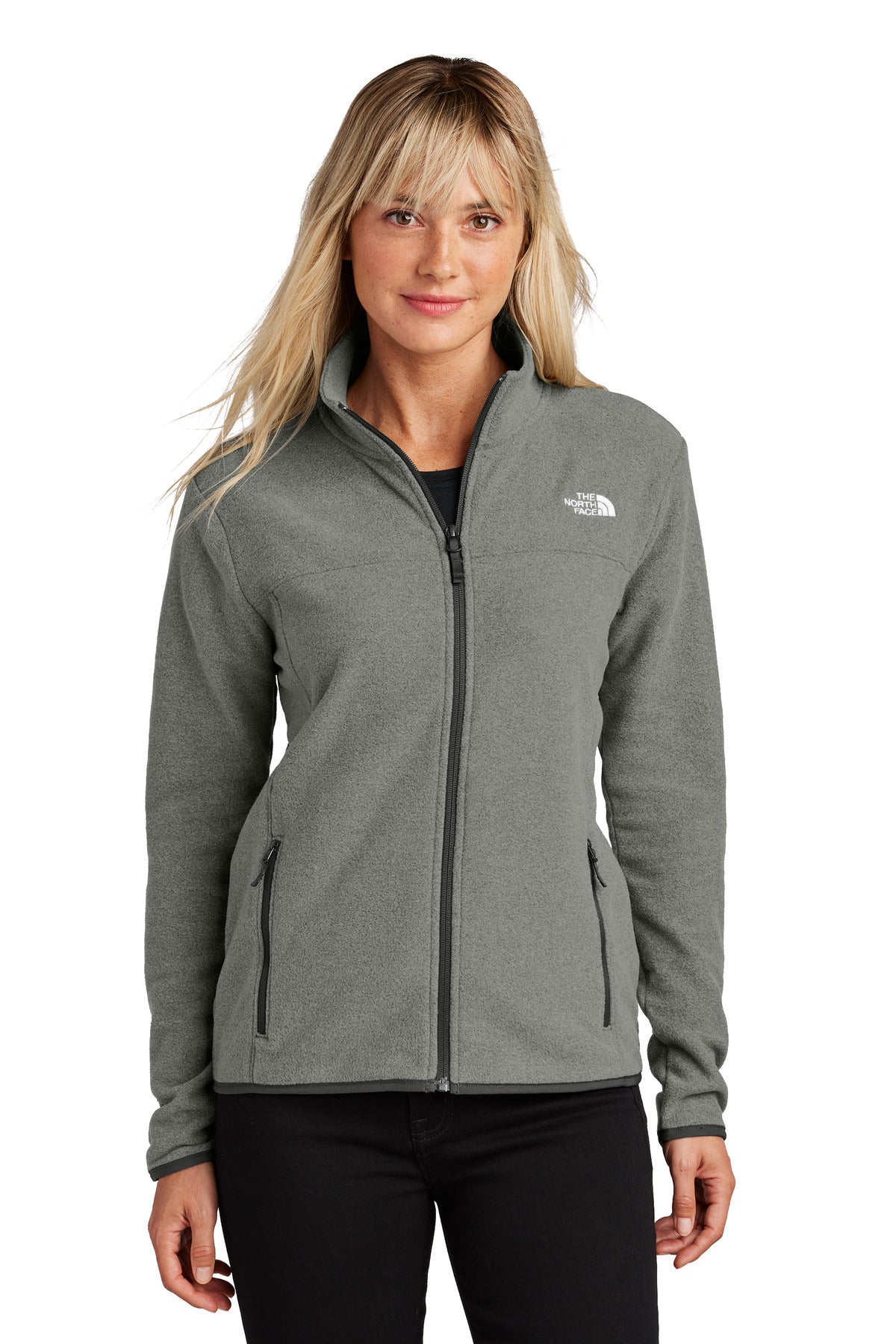 The North Face Women's Glacier Full-Zip Fleece Jacket NF0A7V4K in TNF Medium Grey Heather