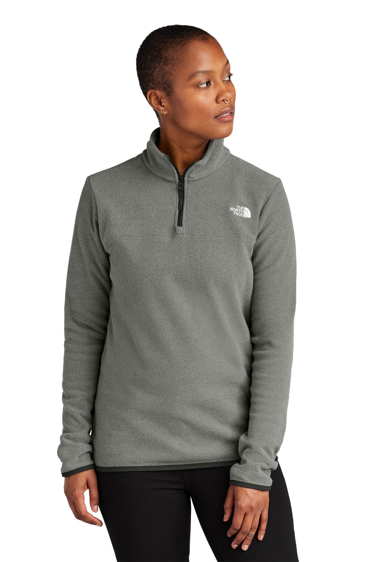 The North Face Women's Glacier 1/4-Zip Fleece NF0A7V4M in TNF Medium Grey Heather