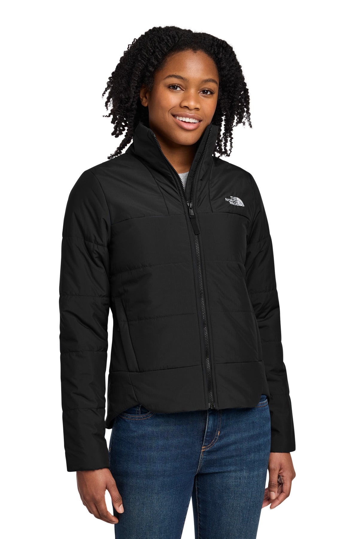 The North Face Women's Chest Logo Everyday Insulated Jacket NF0A7V6K in TNF Black