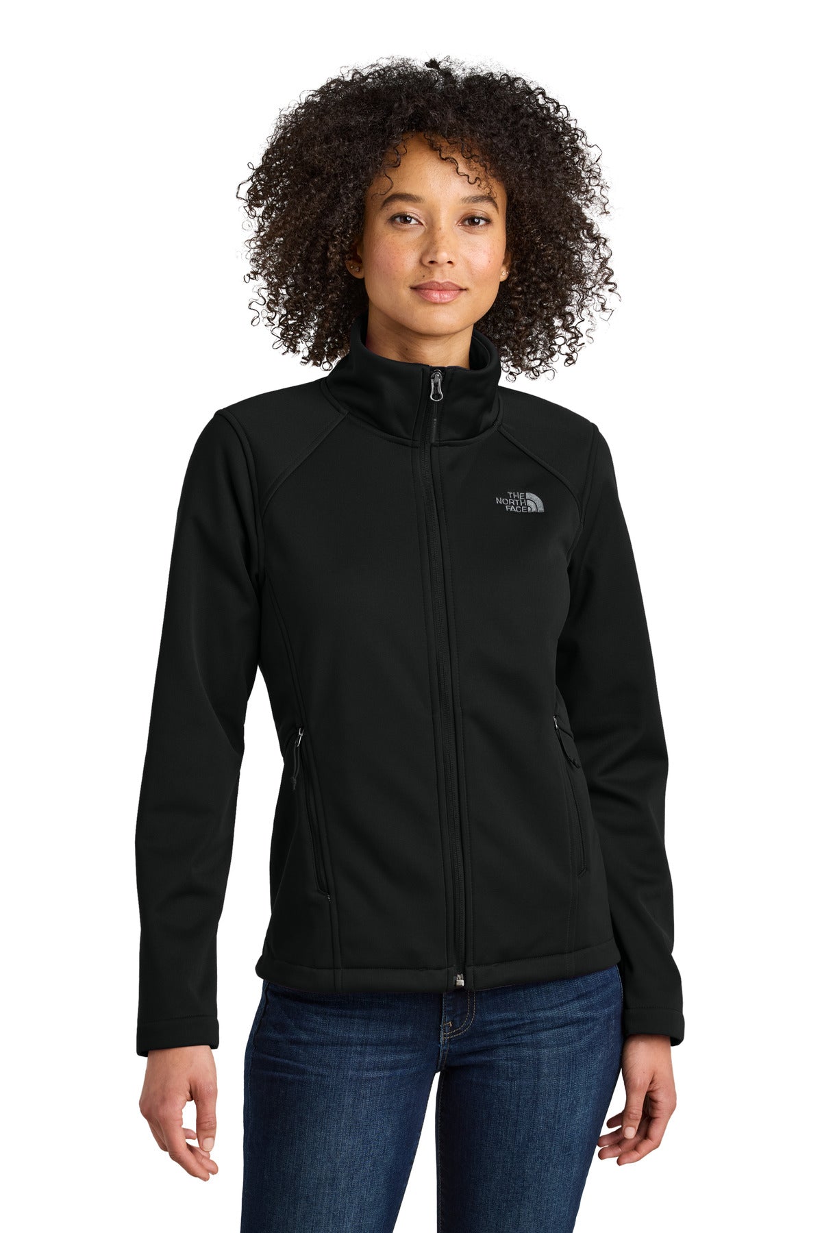 The North Face Women's Chest Logo Ridgewall Soft Shell Jacket NF0A88D4 in TNF Black