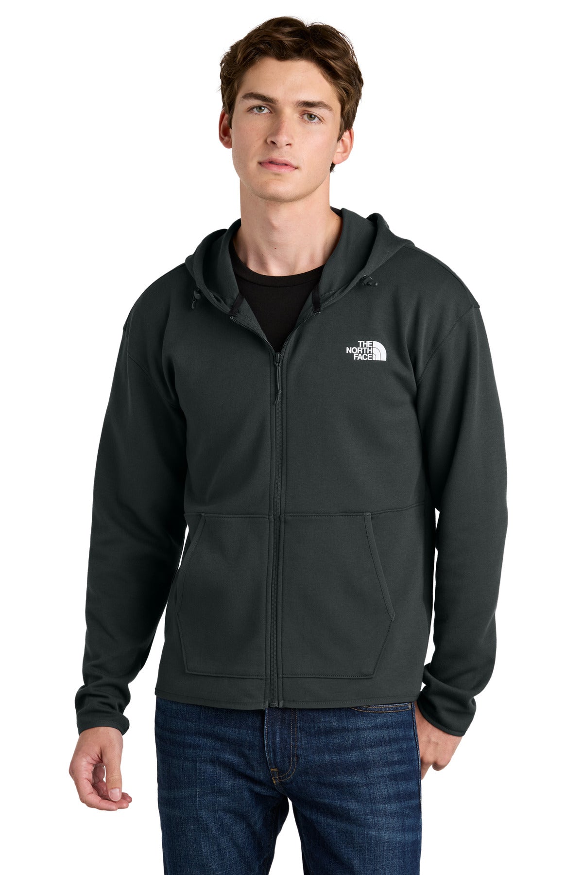 The North Face Double-Knit Full-Zip Hoodie NF0A8BUS in Asphalt Grey