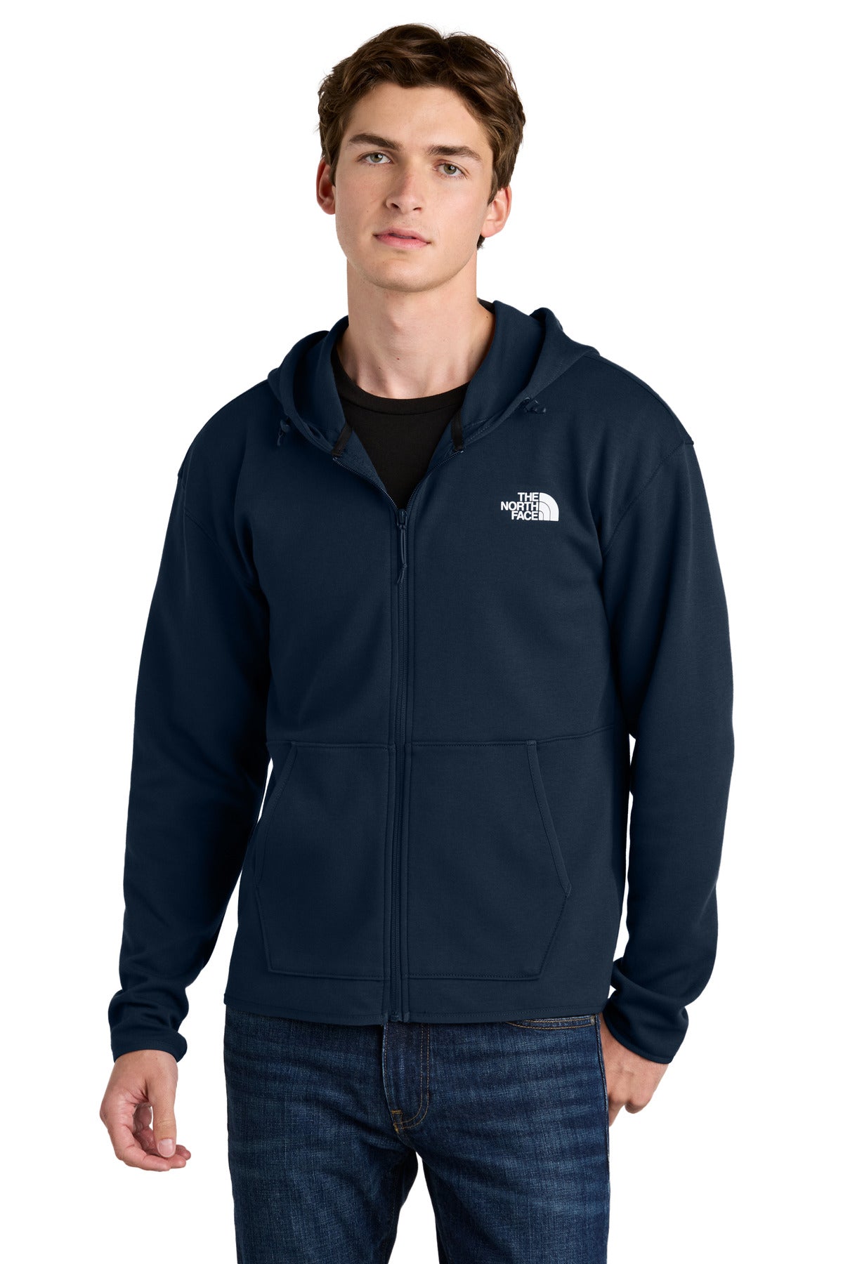 The North Face Double-Knit Full-Zip Hoodie NF0A8BUS in Summit Navy