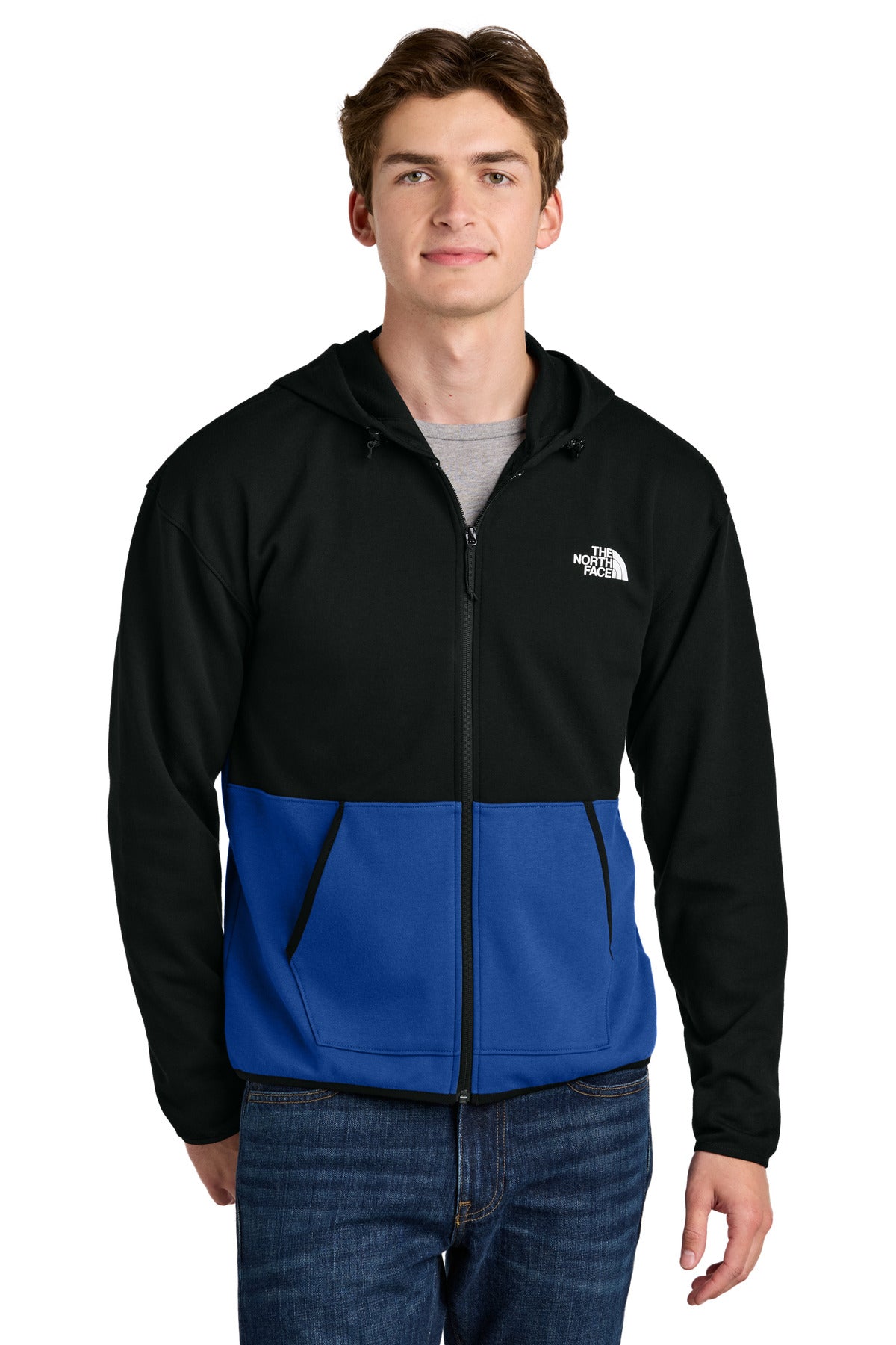 The North Face Double-Knit Full-Zip Hoodie NF0A8BUS in TNF Blue/ TNF Black