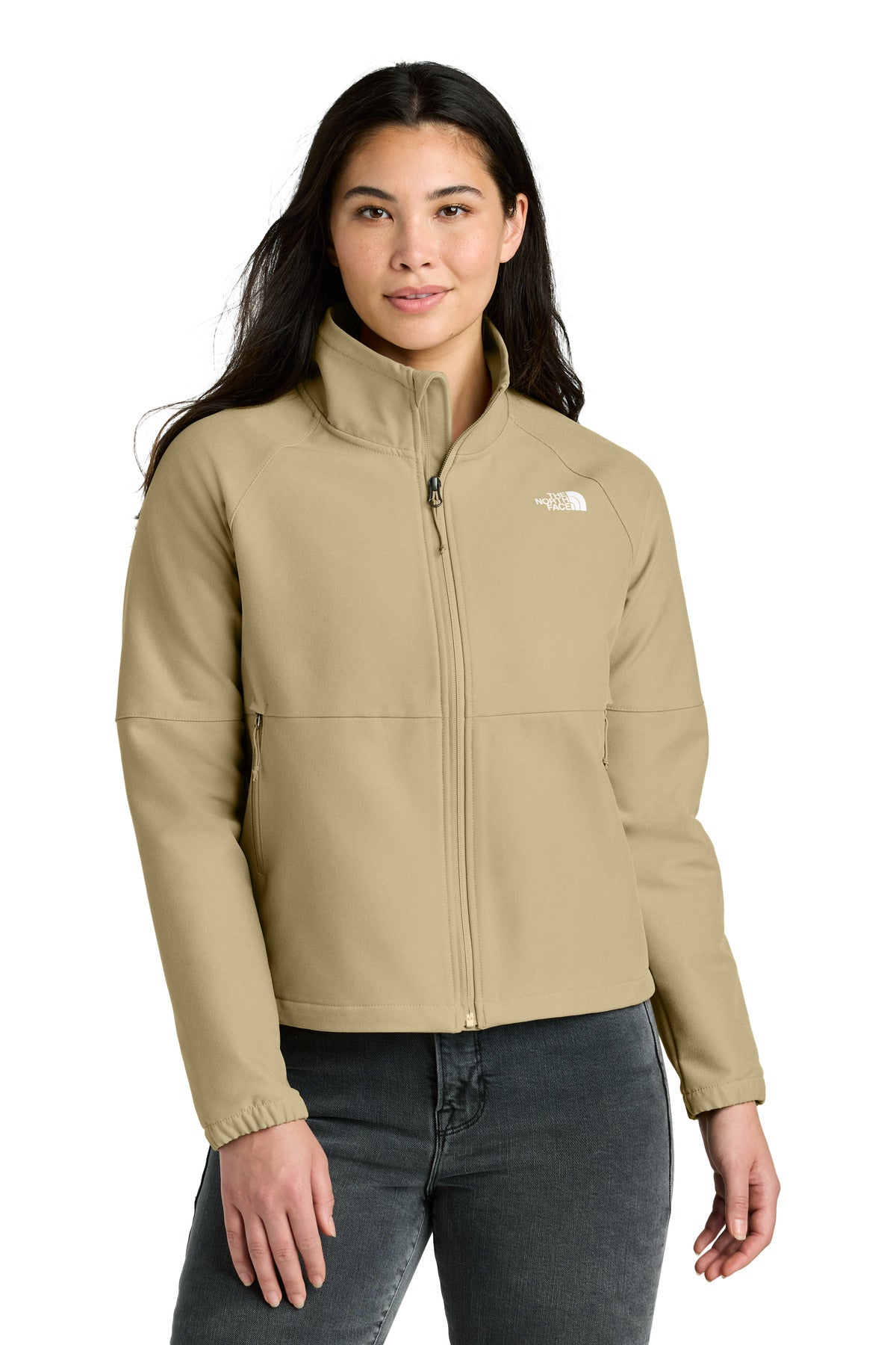 The North Face Women's Barr Lake Soft Shell Jacket NF0A8C5C in Khaki Stone Dark Heather