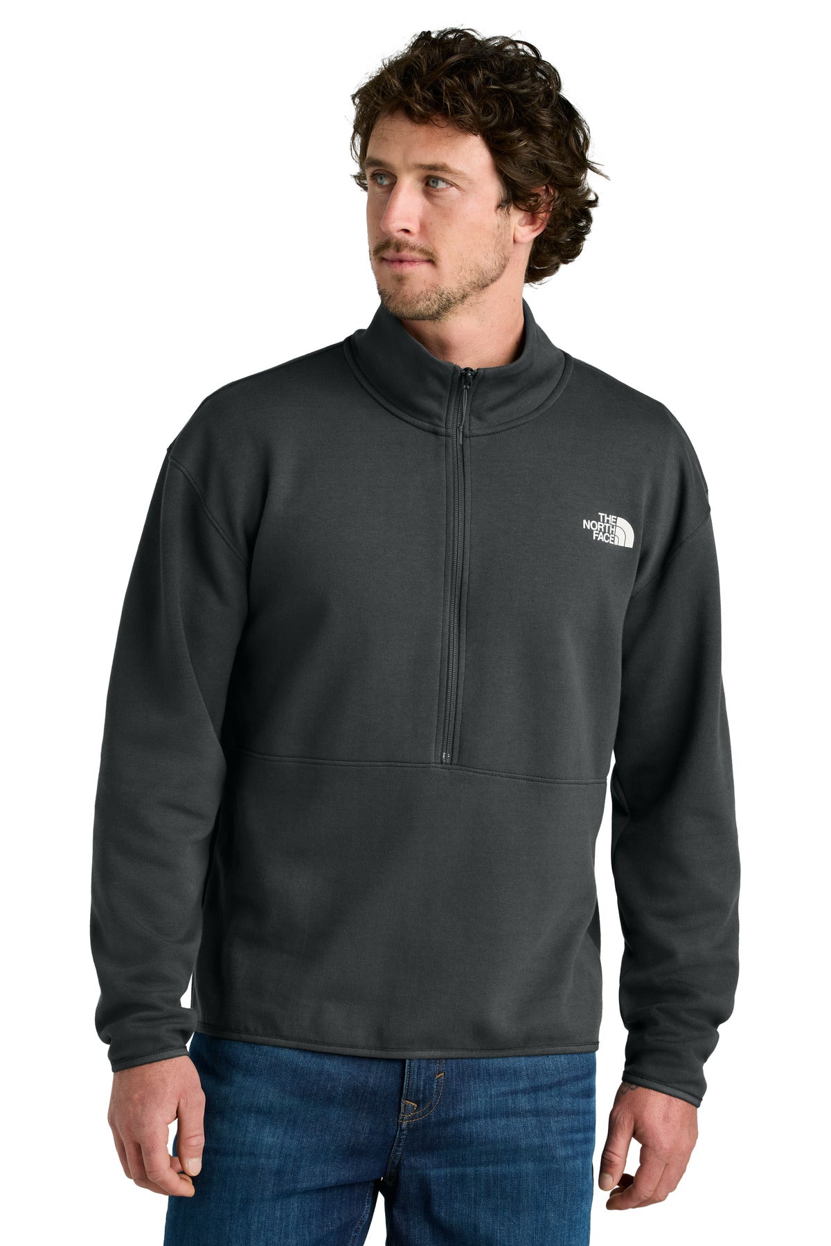 The North Face Double-Knit 1/2-Zip Fleece NF0A8C5G in Asphalt Grey