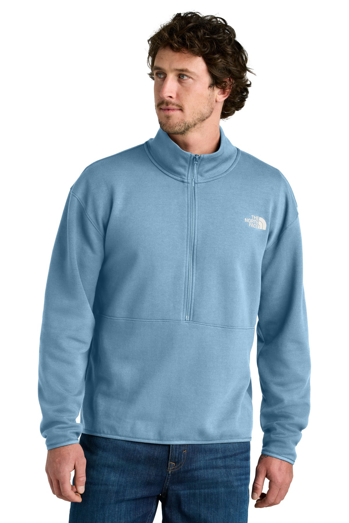 The North Face Double-Knit 1/2-Zip Fleece NF0A8C5G in Steel Blue