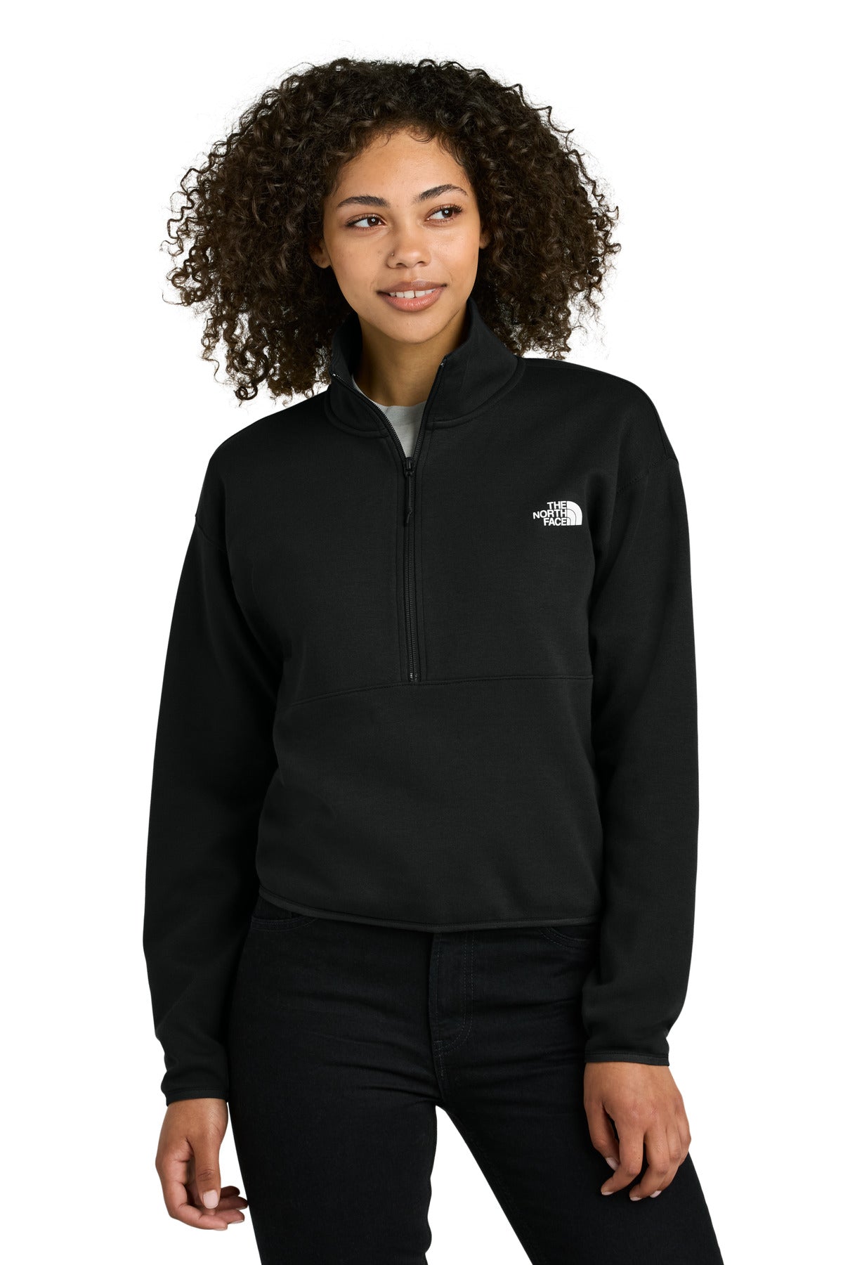 The North Face Women's Double-Knit 1/2-Zip Fleece NF0A8C5H in TNF Black