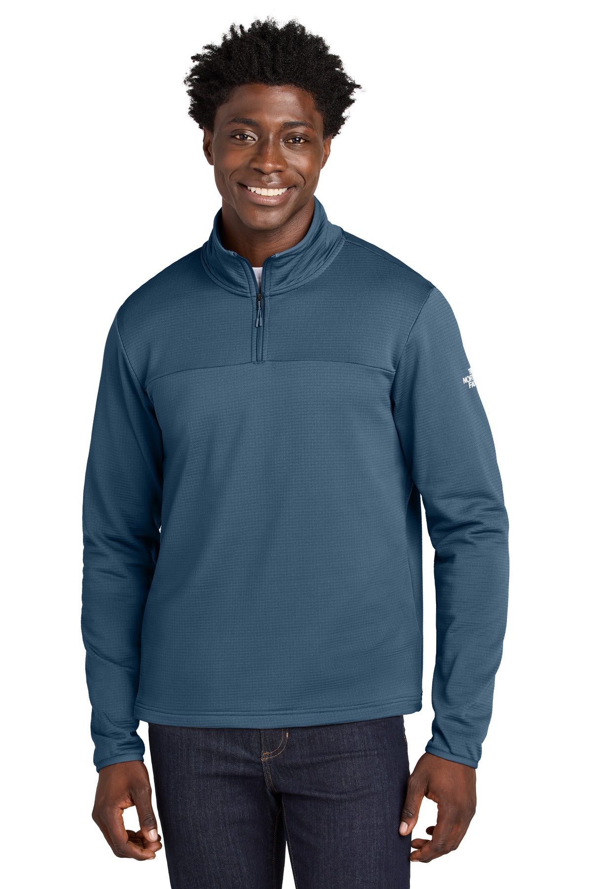 The North Face Aim 1/4-Zip Fleece NF0A8ENJ in Shady Blue