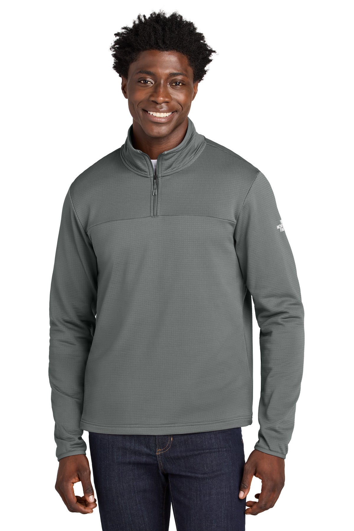 The North Face Aim 1/4-Zip Fleece NF0A8ENJ in Smoked Pearl Grey