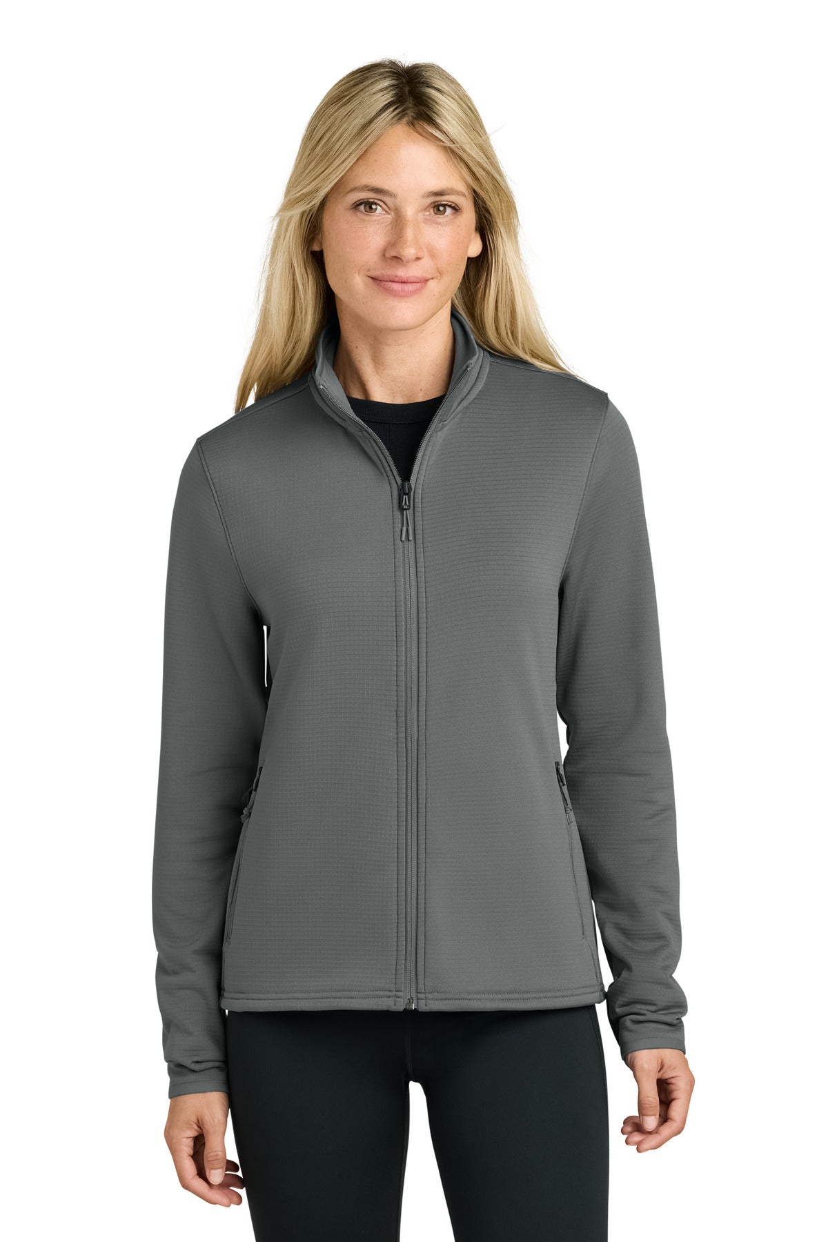 The North Face Women's Aim Full-Zip Fleece Jacket NF0A8FQJ in Smoked Pearl Grey