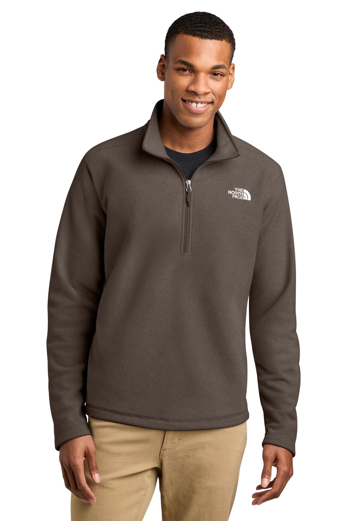 The North Face Textured Pine Grove 1/2-Zip NF0A8JF6 in Smokey Brown Heather