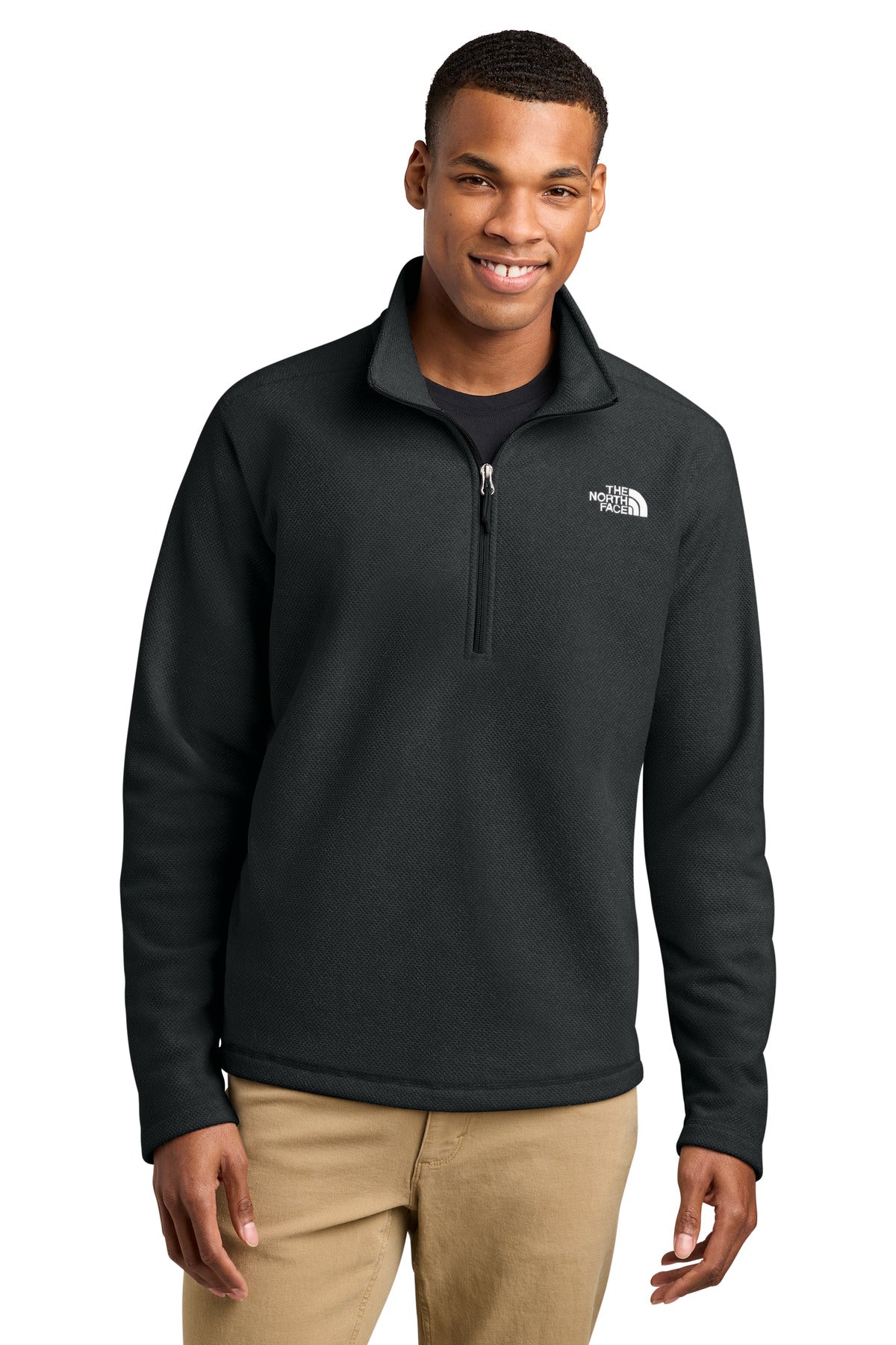 The North Face Textured Pine Grove 1/2-Zip NF0A8JF6 in TNF Black Heather