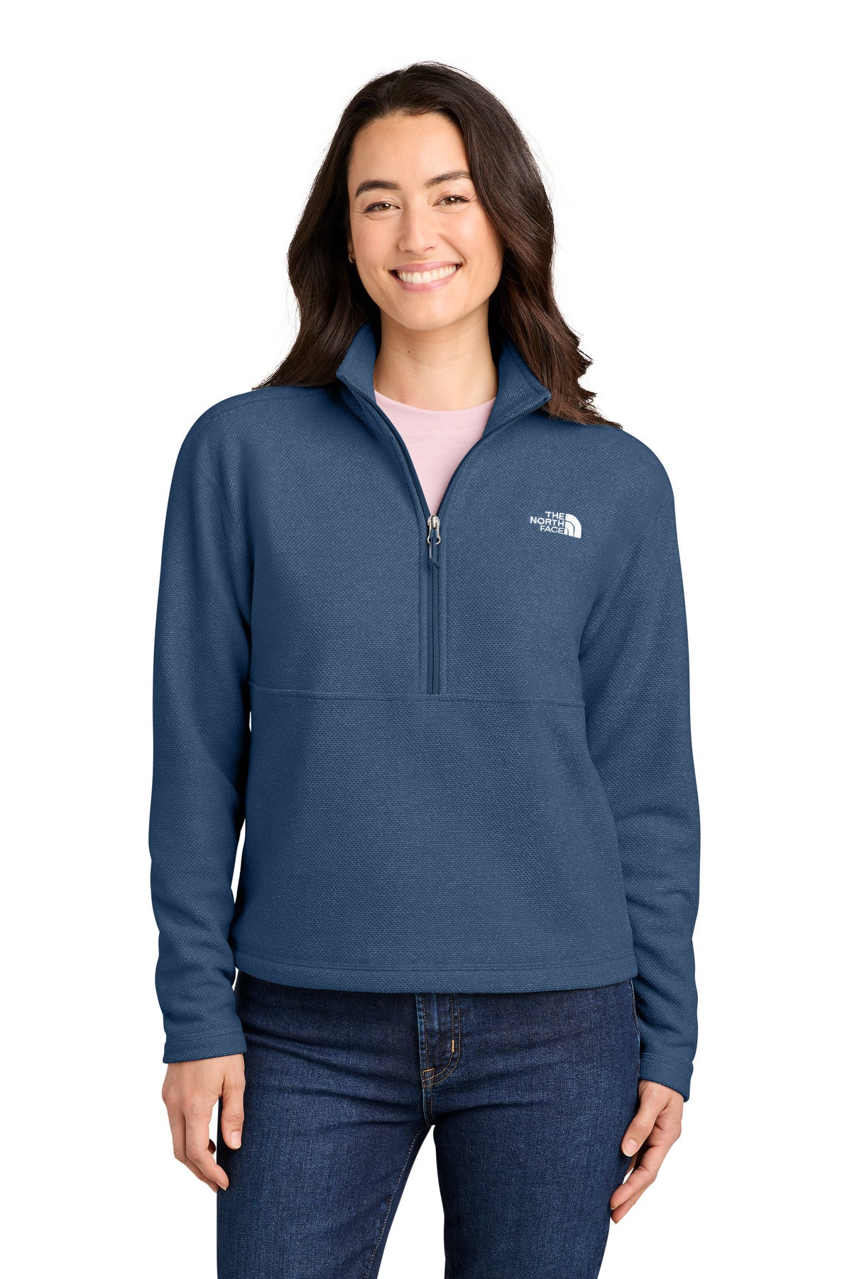 The North Face Women's Textured Pine Grove 1/2-Zip NF0A8JF7 in Shady Blue Heather
