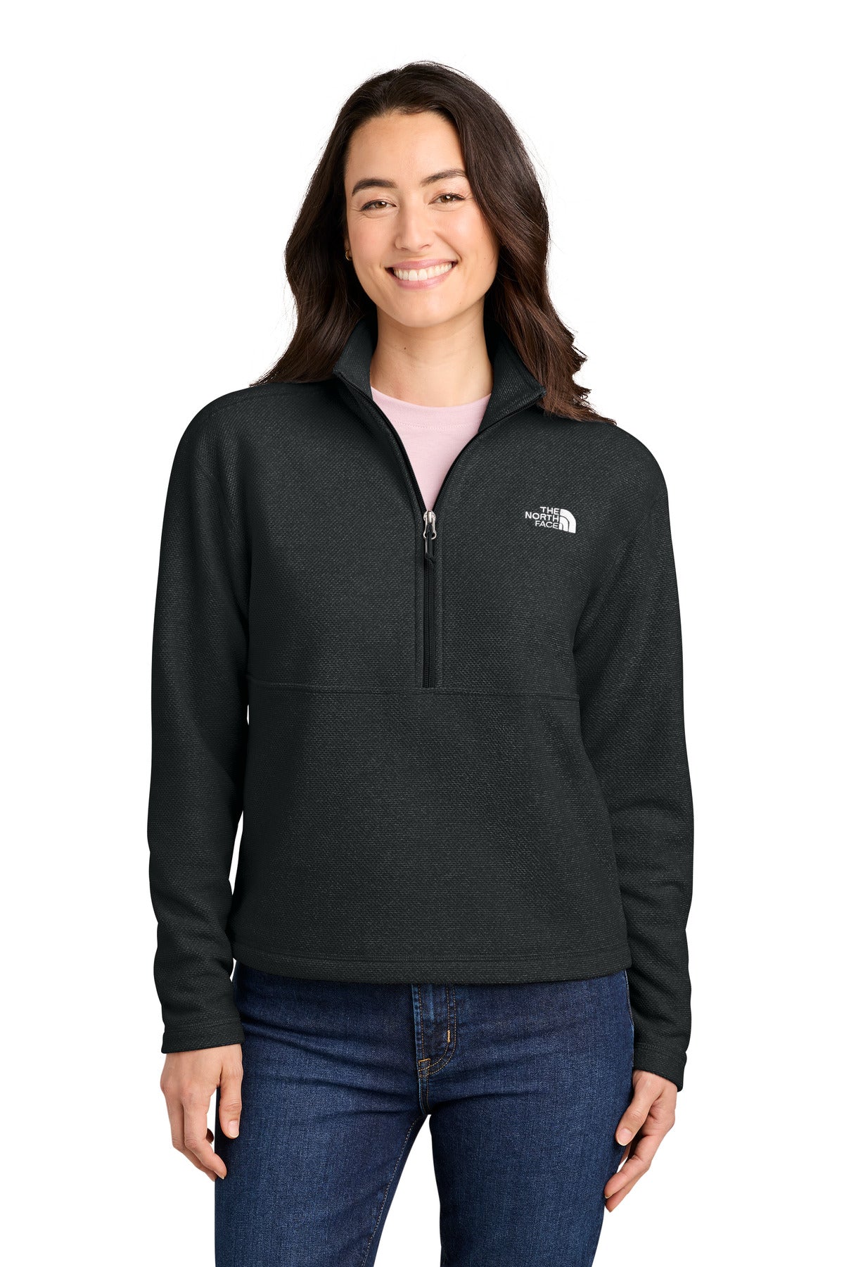 The North Face Women's Textured Pine Grove 1/2-Zip NF0A8JF7 in TNF Black Heather