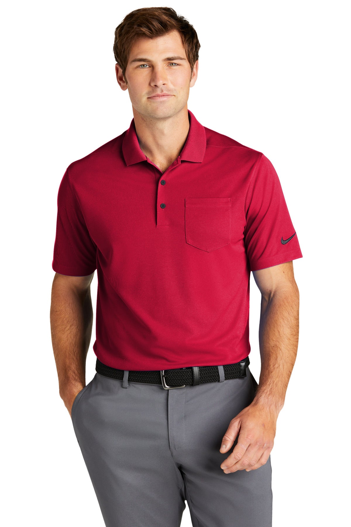 Nike Dri-FIT Micro Pique 2.0 Pocket Polo NKDC2103 in University Red
