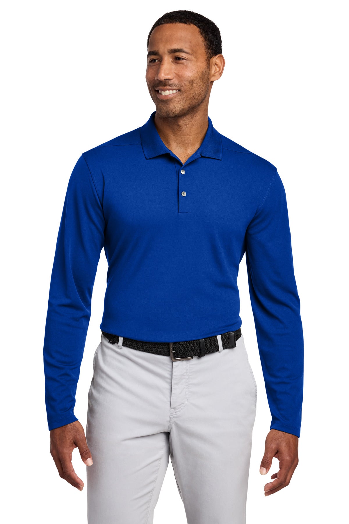 Nike Dri-FIT Micro Pique 2.0 Long Sleeve Polo NKDC2104 in Game Royal