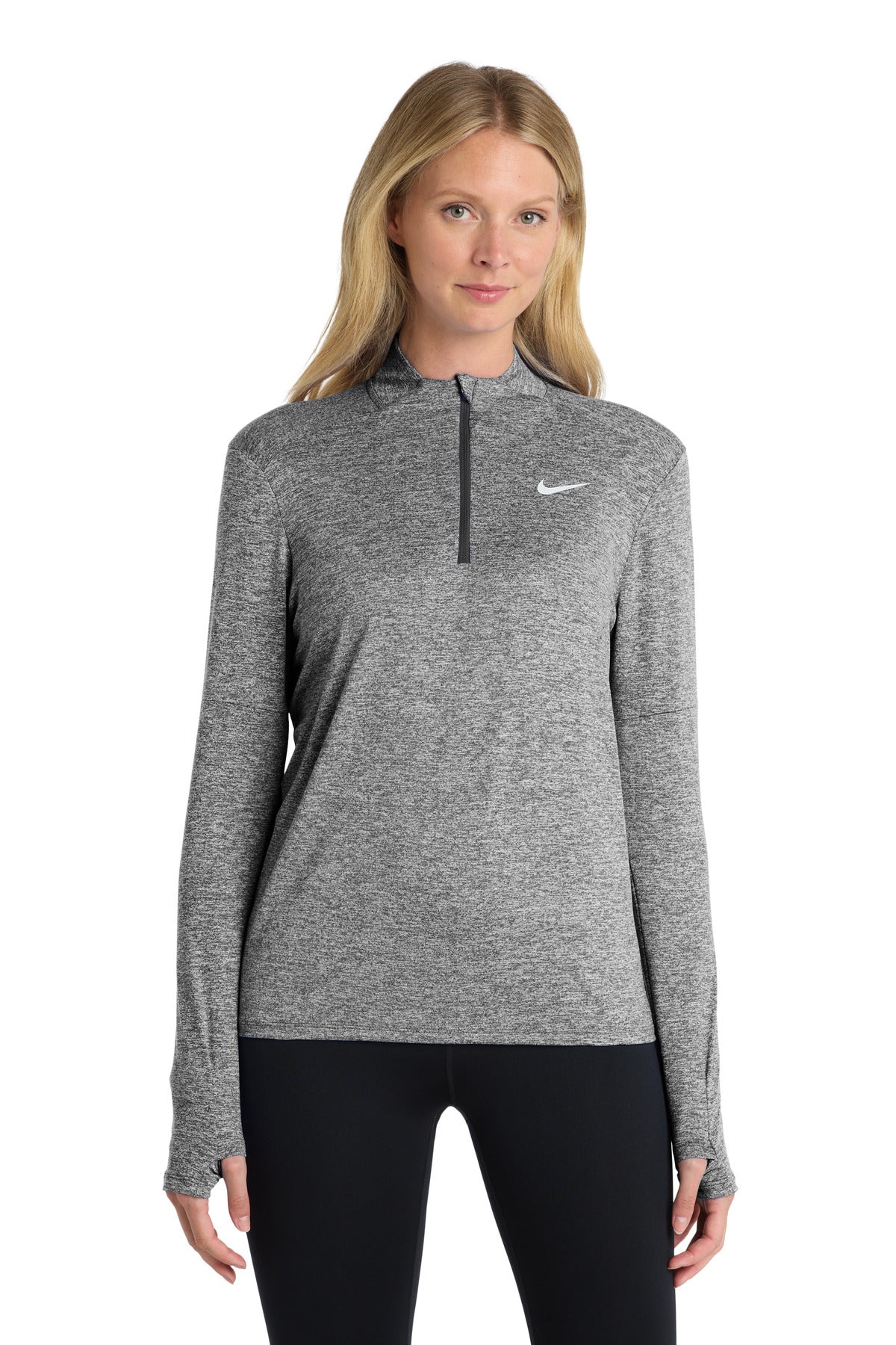Nike Women's Dri-FIT Element 1/2-Zip Top NKDH4951 in Black Heather