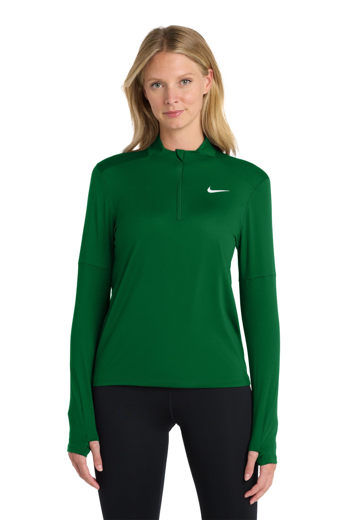 Nike Women's Dri-FIT Element 1/2-Zip Top NKDH4951 in Dark Green