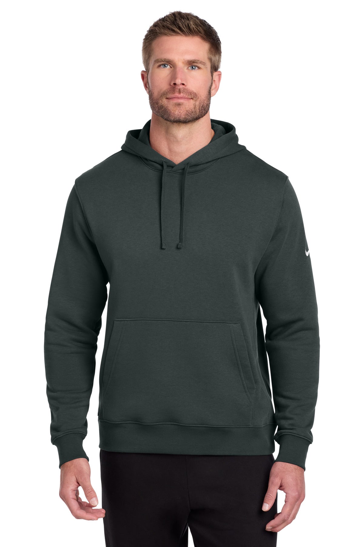 Nike Club Fleece Sleeve Swoosh Pullover Hoodie NKDR1499 in Anthracite