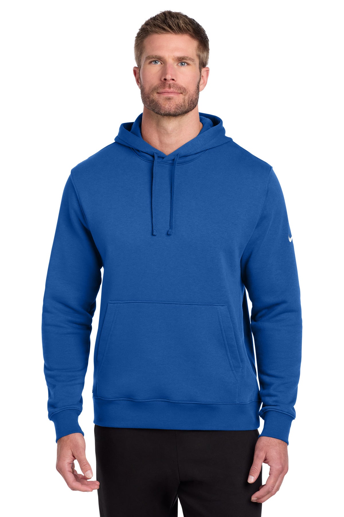 Nike Club Fleece Sleeve Swoosh Pullover Hoodie NKDR1499 in Game Royal