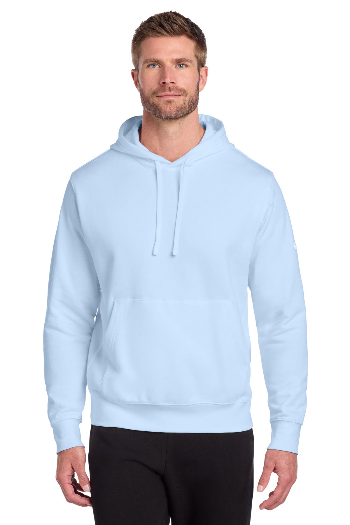Nike Club Fleece Sleeve Swoosh Pullover Hoodie NKDR1499 in Hydrogen Blue