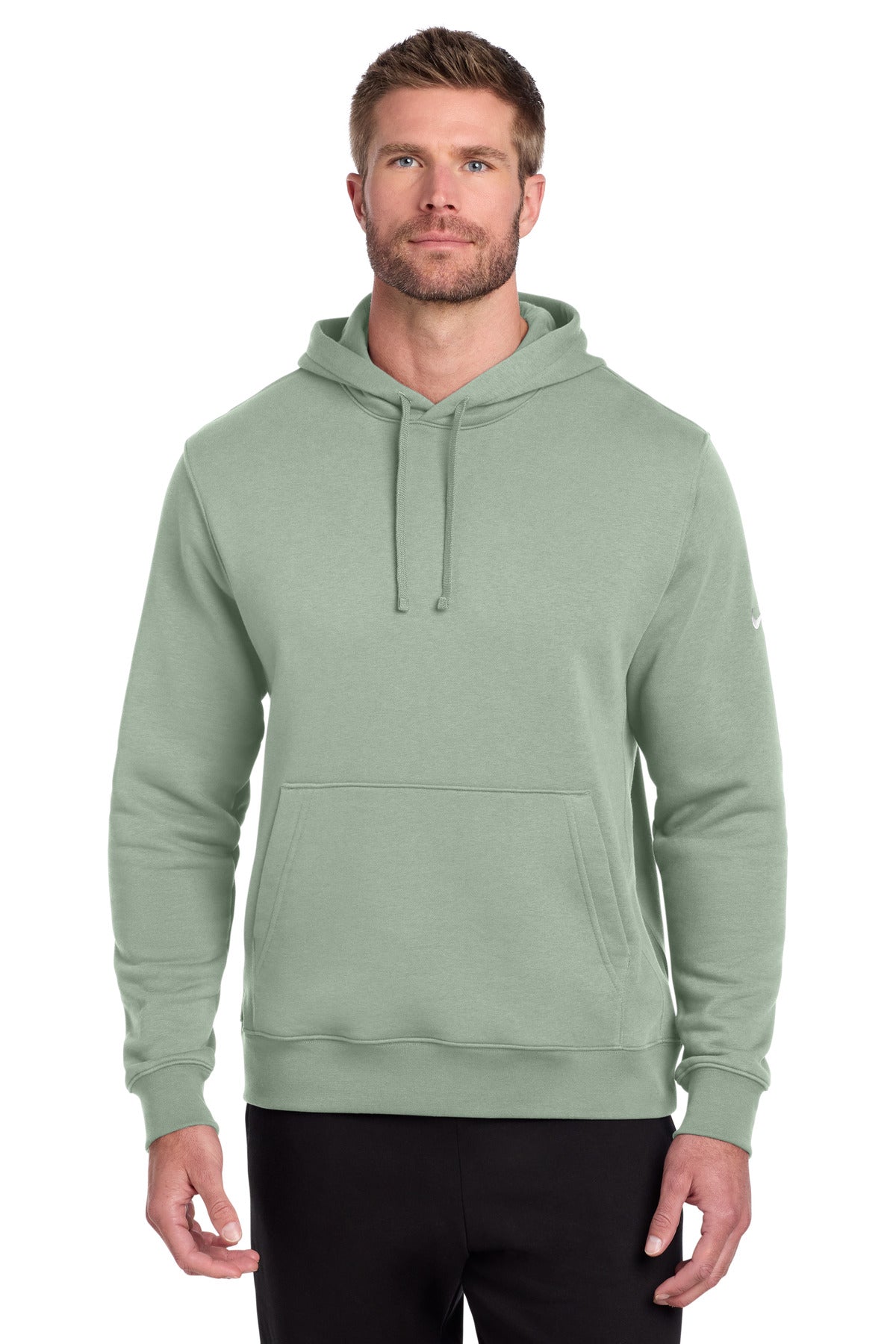 Nike Club Fleece Sleeve Swoosh Pullover Hoodie NKDR1499 in Jade Horizon
