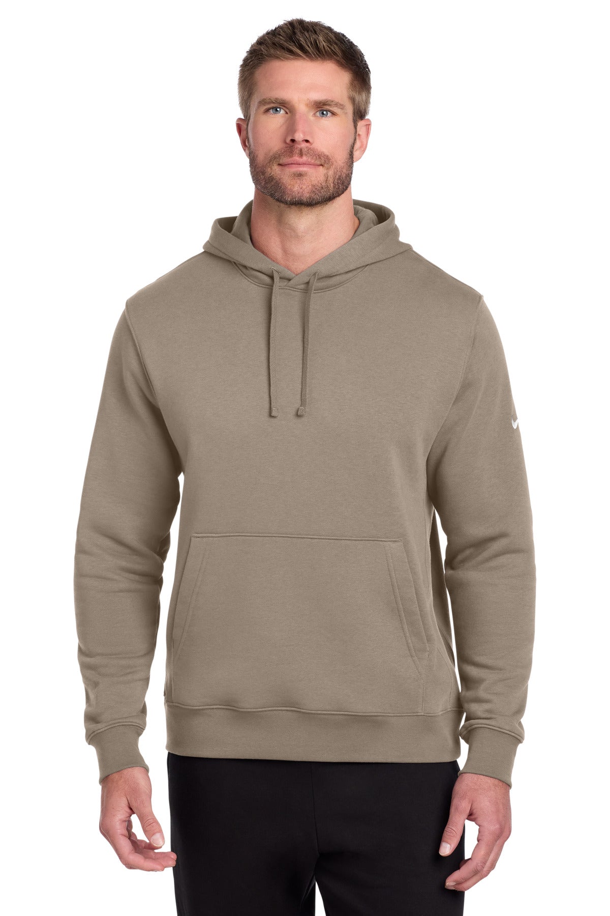 Nike Club Fleece Sleeve Swoosh Pullover Hoodie NKDR1499 in Khaki