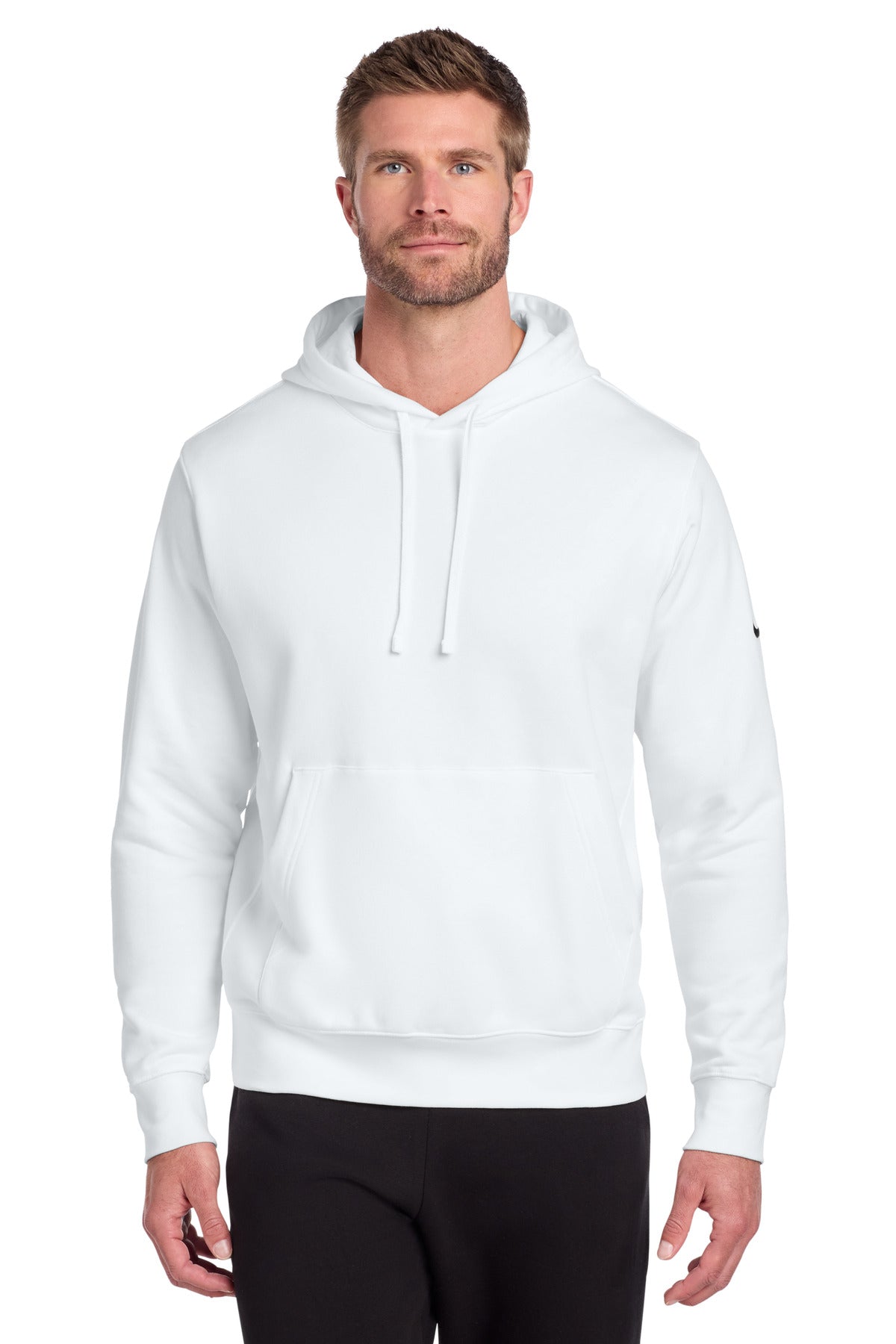 Nike Club Fleece Sleeve Swoosh Pullover Hoodie NKDR1499 in White