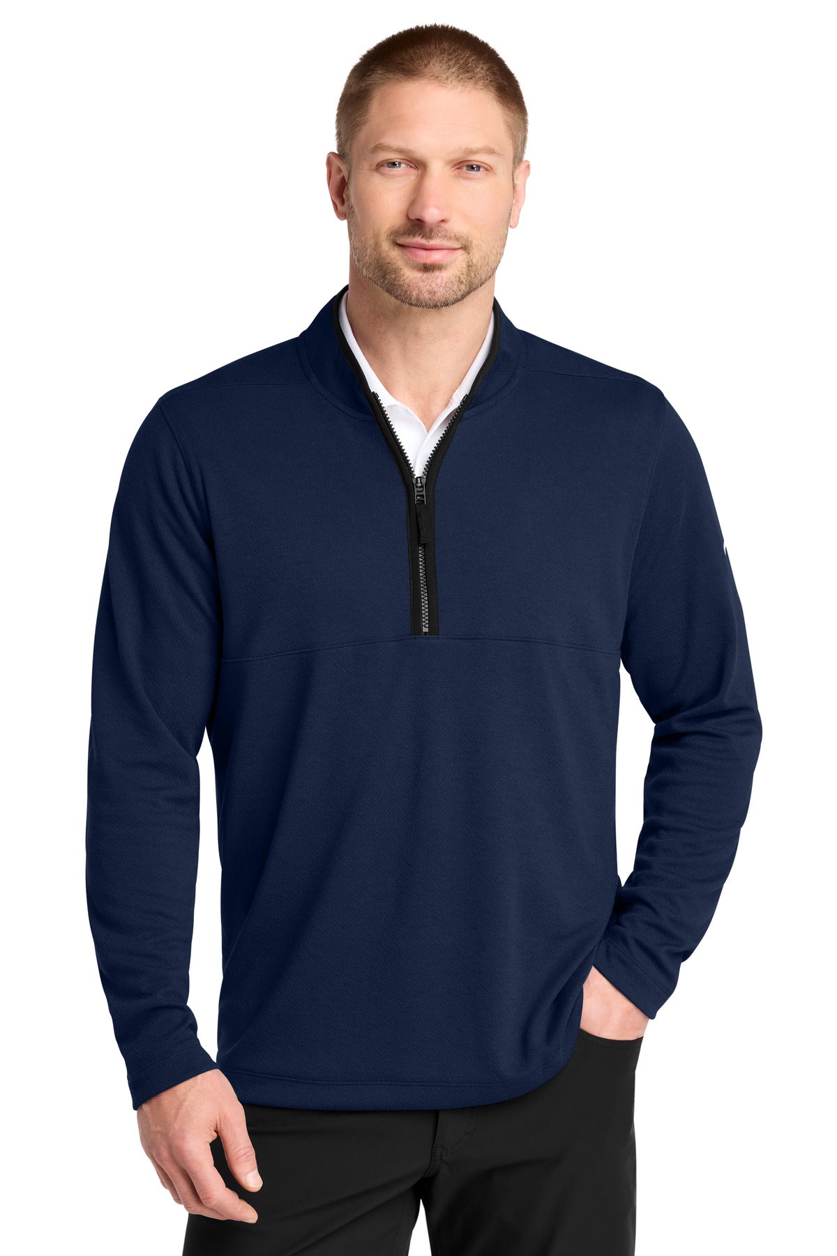 Nike Textured 1/2-Zip Cover-Up  NKDX6702 in College Navy