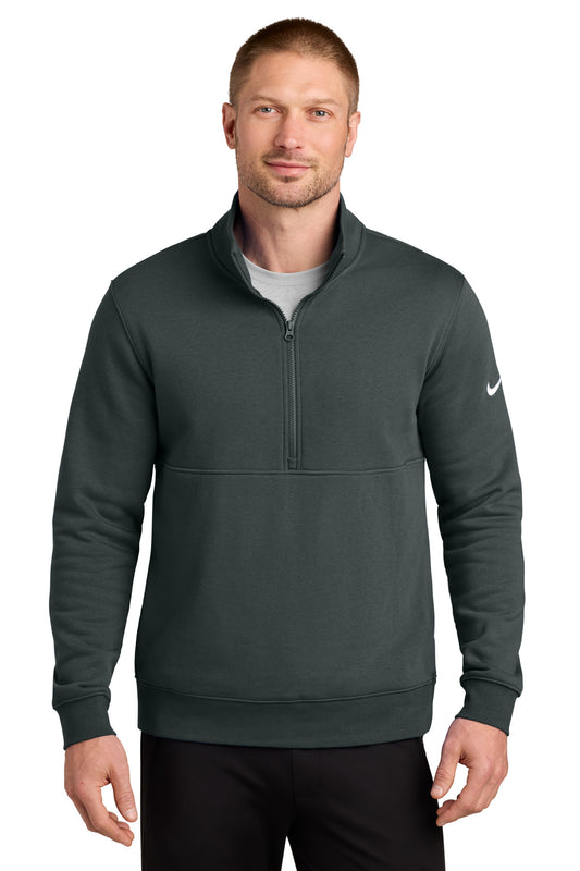 Nike Club Fleece Sleeve Swoosh 1/2-Zip NKDX6718 in Anthracite
